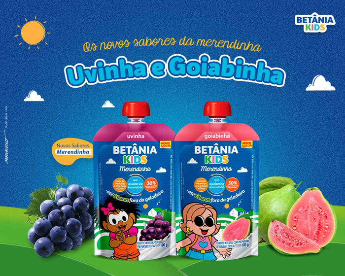 Betânia Kids lança novos sabores de iogurte para a linha Merendinha